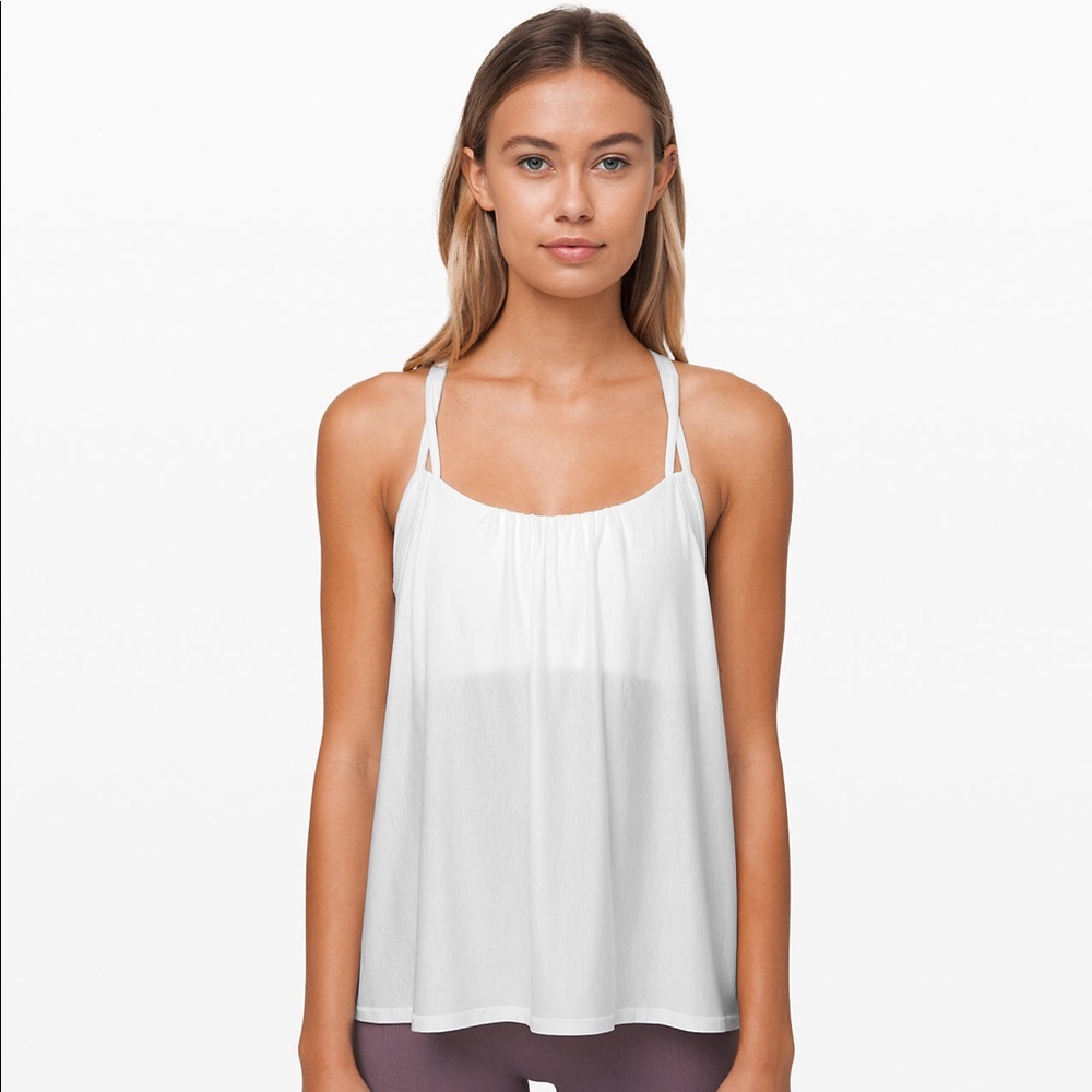 Lululemon Flow Y 2-in-1 Tank White Size 12